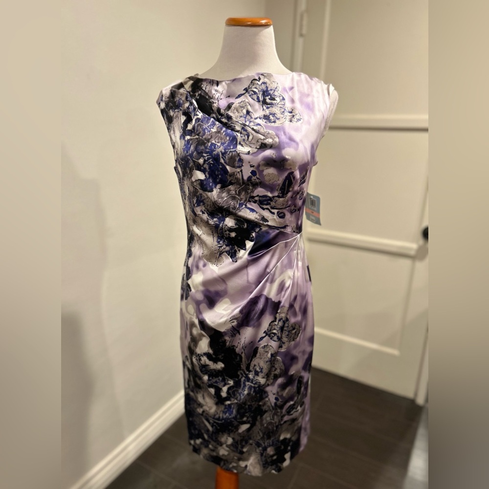 Suzi Chin for Maggie Boutique NWT Size 10P MIDI Purple/Lavendar Dress